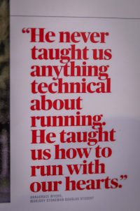 Red bold magazine quote about running